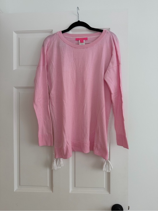 Lilly Pulitzer Sweaters - Lilly Pulitzer Light Pink Long-Sleeve Tassel Sweater